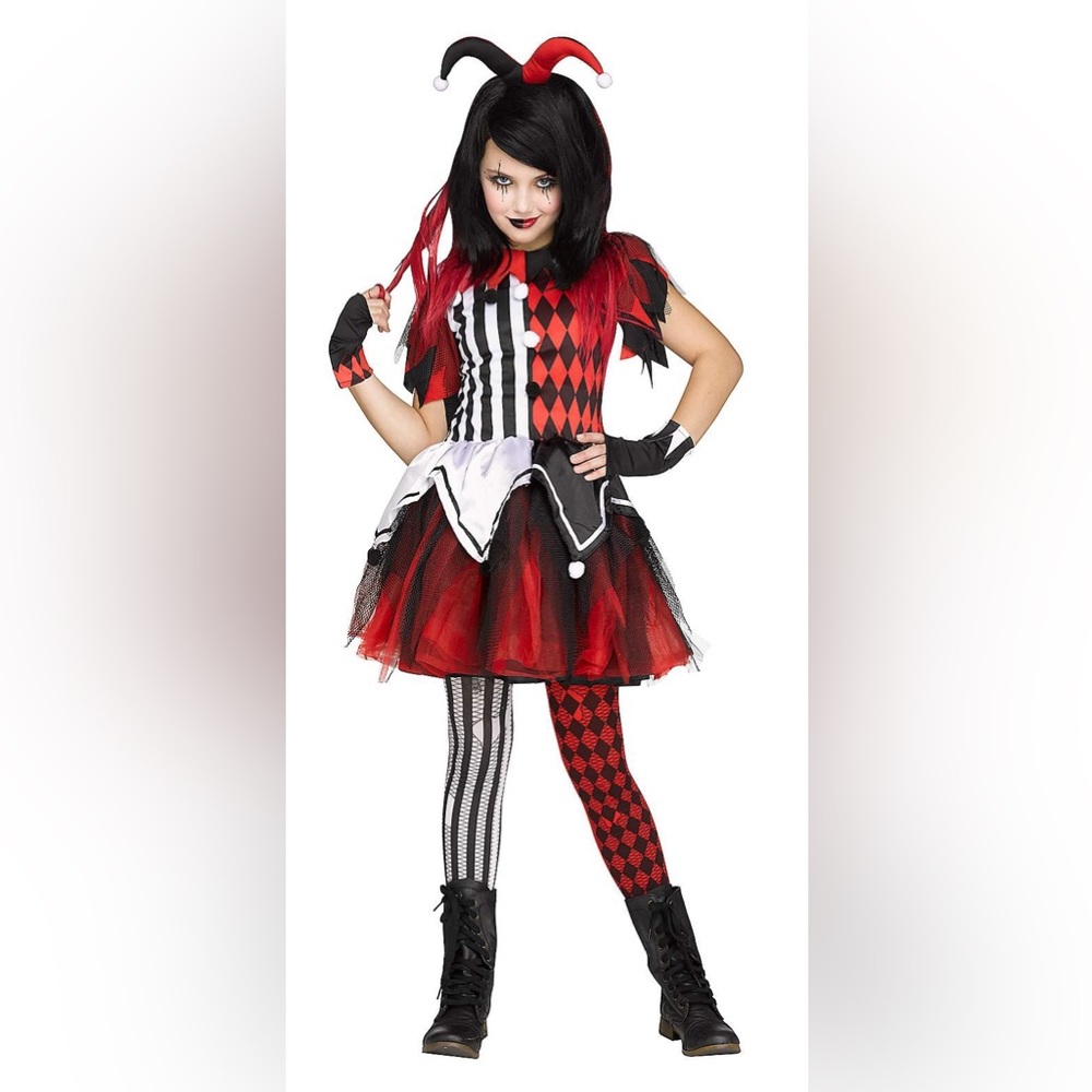 Kids Horror Harlequin Costume S